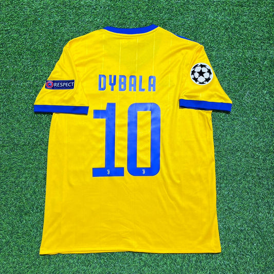 Paulo Dybala Juventus 2017-2018 Yellow Retro Football Jersey Kit