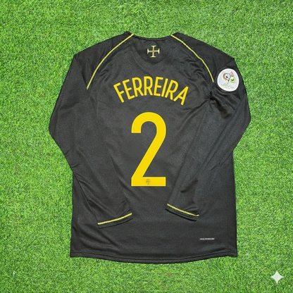 Portugal World Cup 2006 Paulo Ferreira Long Sleeve Black Retro Football Jersey