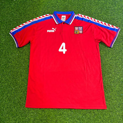 Czech Republic EURO 1996 Pavel Nedvěd #4 Czechia Retro Football Jersey