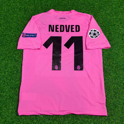 Pavel Nedved Juventus Pink Retro Football Jersey Kit