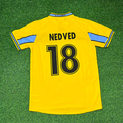 Pavel Nedved Lazio 1998-2000 Yellow Retro Football Jersey Kit