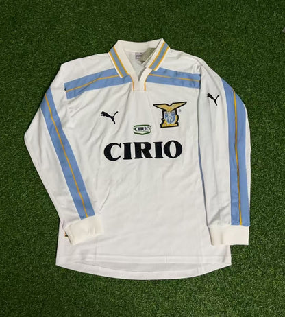 Juan Sebastian Veron Lazio 1999 2000 White Long Sleeve Retro Football Jersey Collection