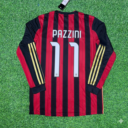 Giampaolo Pazzini AC Milan 2013/14 Long Sleeve Home Retro Football Jersey Collection