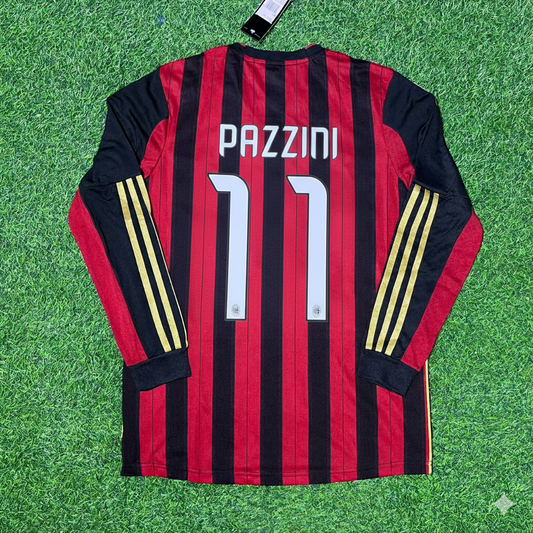 Giampaolo Pazzini AC Milan 2013/14 Long Sleeve Home Retro Football Jersey Collection