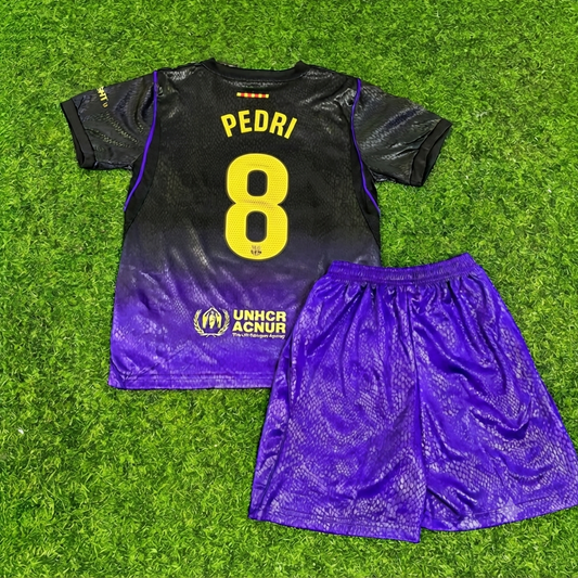 Pedri #8 Barcelona 2027 Away Kids Football Jersey