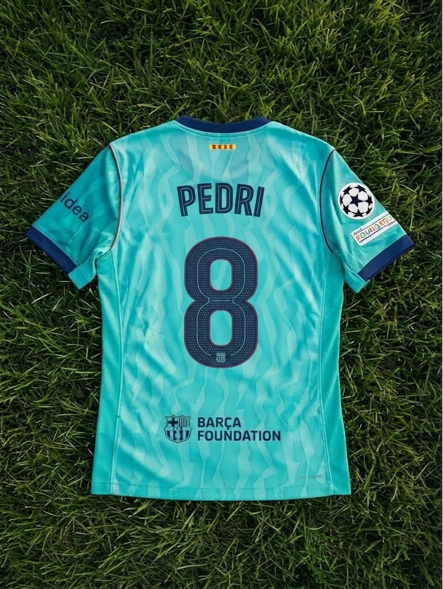 Pedri #8 Barcelona 2026-2027 Third Champions League Patch Football Jersey