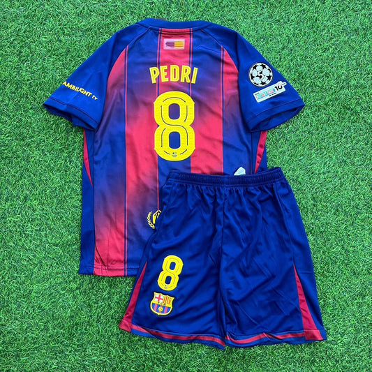 Pedri Barcelona 2026 Home Kids Football Jersey Kit