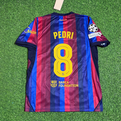 Pedri #8 Barcelona 2027 Champions League Patch Home Football Jersey