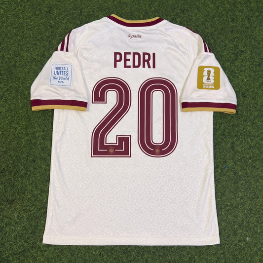 Spain Pedri #20 Two Star 2026 World Cup Champions Away Football Jersey