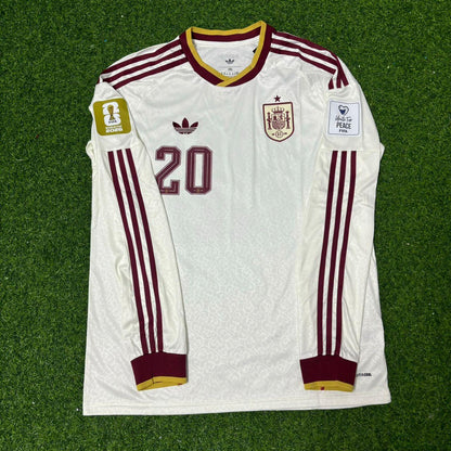 Spain World Cup 2026 Pedri #20 Away Long Sleeve Football Jersey