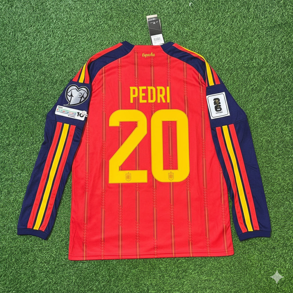 Maillot de football Espagne 2026 Pedri domicile manches longues