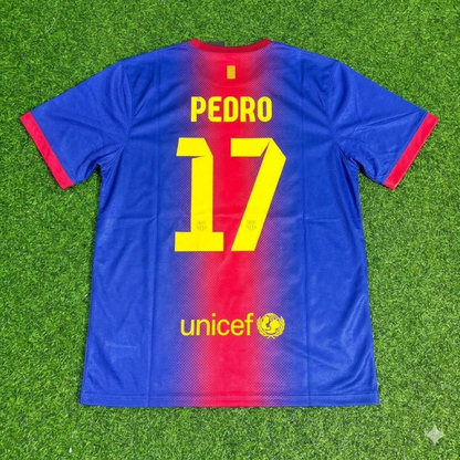 Pedro Barcelona 2012/2013 Retro Home Football Jersey Kit