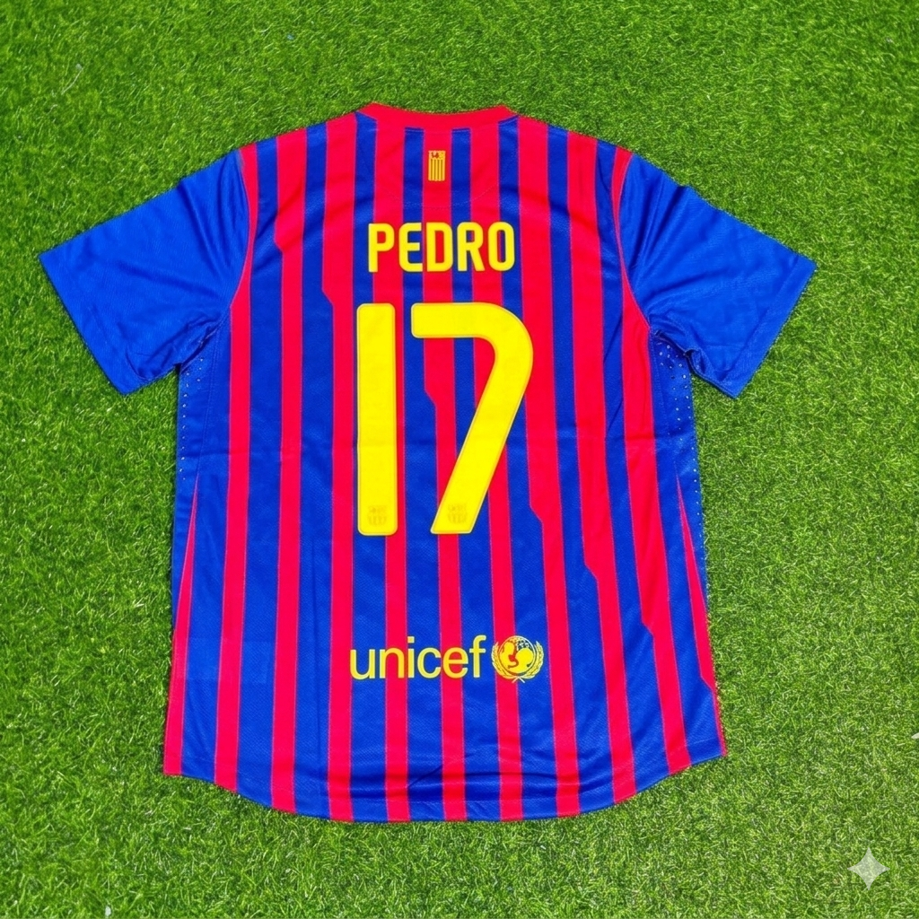 Pedro Barcelona 2011/2012 Retro Home Football Jersey Kit