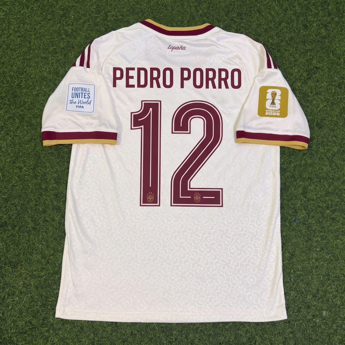 Spain Pedro Porro #12 Two Star 2026 World Cup Champions Away Football Jersey