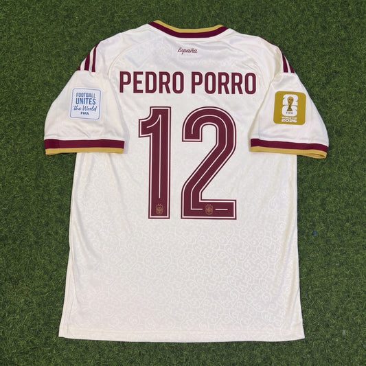 Spain Pedro Porro #12 Two Star 2026 World Cup Champions Away Football Jersey