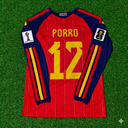 Spanien WM 2026 Pedro Porro #12 Heim Langarm-Fußballtrikot