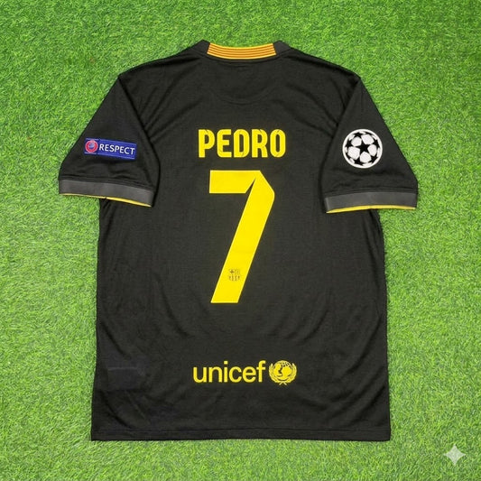 Pedro #7 Barcelona 2013-2014 Black Retro Football Jersey Kit