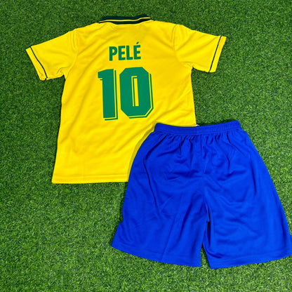 Pelé #10 Brazil World Cup Home Retro Kids Football Jersey Collection