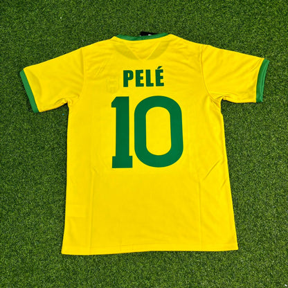 Brazil World Cup 1970 Pele Retro Home Football Jersey