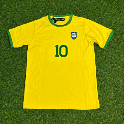 Brazil World Cup 1970 Pele Retro Home Football Jersey