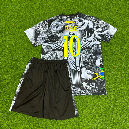 Pele Brazil Iconic Retro Kids Football Jersey