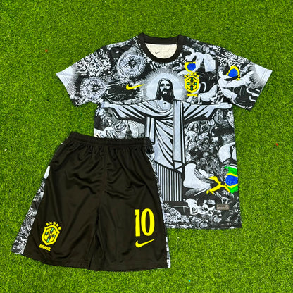Pele Brazil Iconic Retro Kids Football Jersey