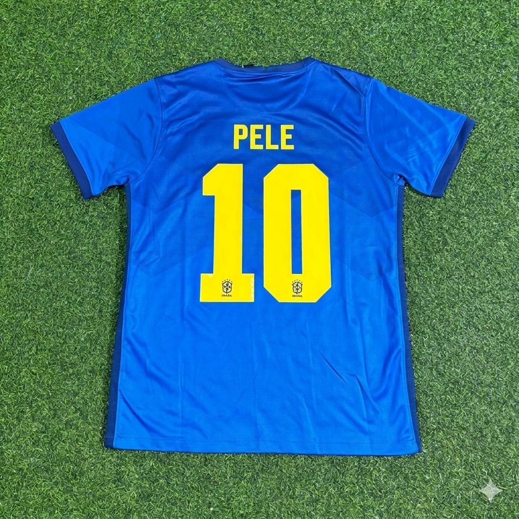 Pele Brazil Blue Football Jersey