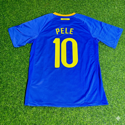 Pele Brazil World Cup Retro Blue Football Jersey