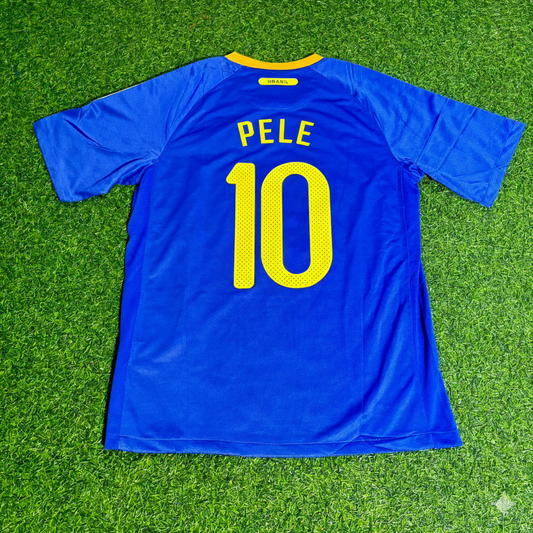 Pele Brazil World Cup Retro Blue Football Jersey