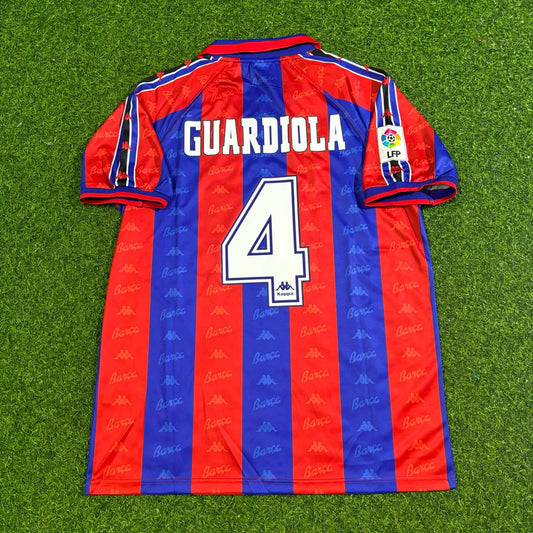 Pep Guardiola Barcelona 1996 1997 Retro Football Jersey Kit Edition 2