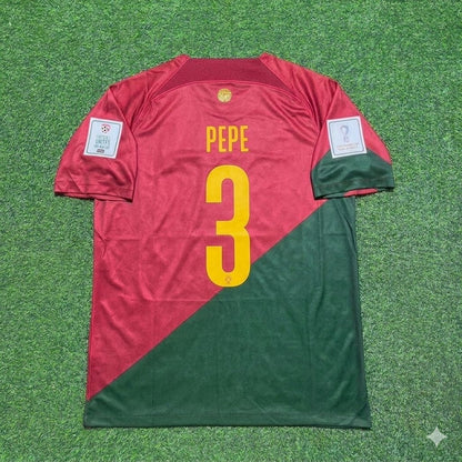Portugal World Cup 2022 Pepe #3 Home Retro Football Jersey