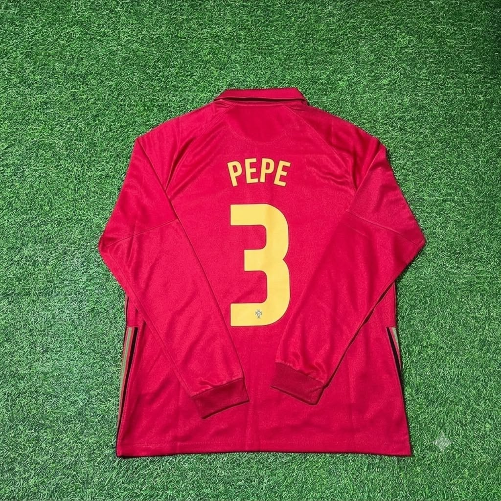 Portugal EURO 2020 Pepe Long Sleeve Football Jersey Kit