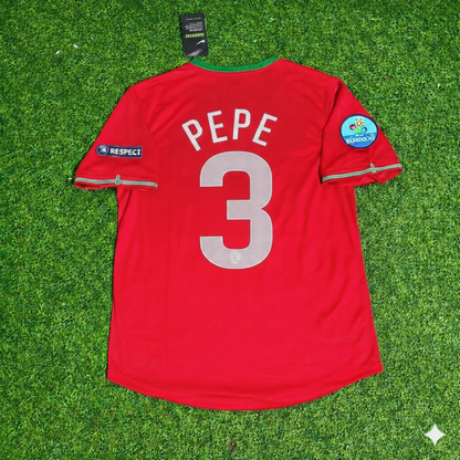Portugal EURO 2012 Pepe Red Retro Football Jersey Kit