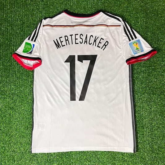 Per Mertesacker 17 - Germany 2014 World Cup White Retro Kit Jersey Trikot Maillot