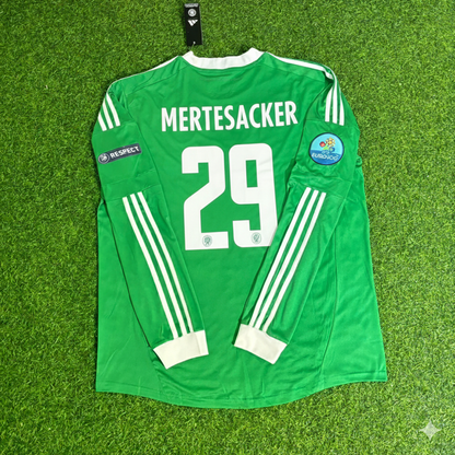 Germany EURO 2012 Per Mertesacker Long Sleeve Green Retro Football Jersey