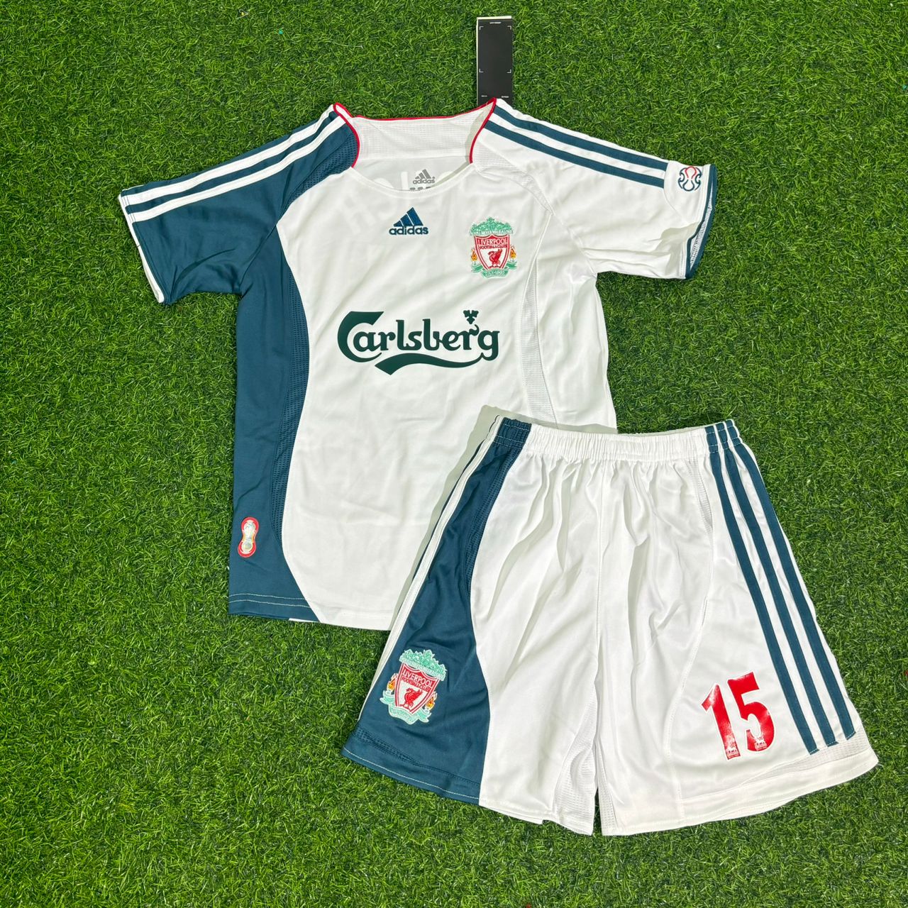Peter Crouch Liverpool 2006/2007 White Retro Kids Football Jersey Kit