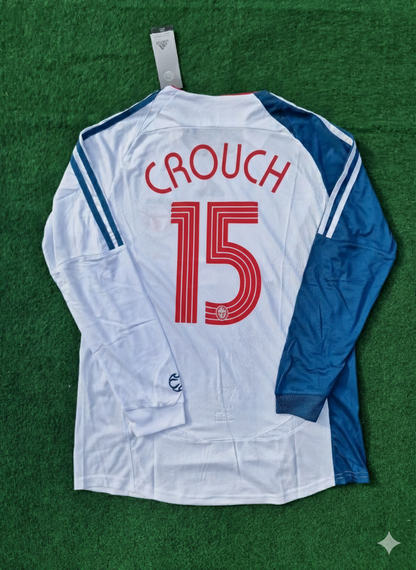 Peter Crouch Liverpool 2007 White Blue Long Sleeve Retro Football Jersey
