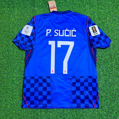 Petar Sučić Croatia 2026 World Cup Away Blue Football Jersey Paradise Edition
