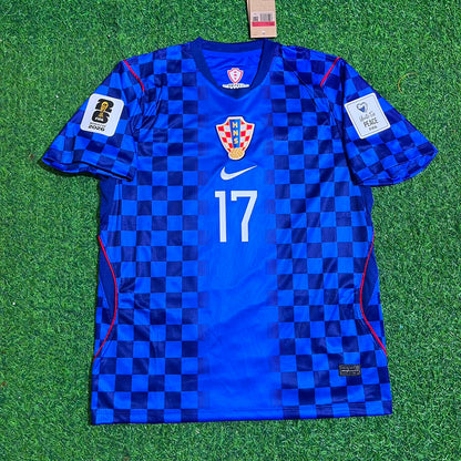 Petar Sučić Croatia 2026 World Cup Away Blue Football Jersey Paradise Edition