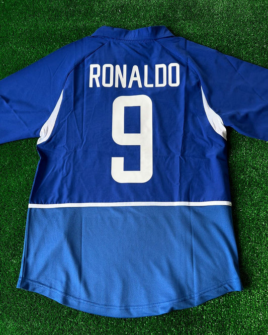 Phenomenon Ronaldo Nazario Brazil 2002 World Cup Retro Short - Sleeve Football Jersey Kit