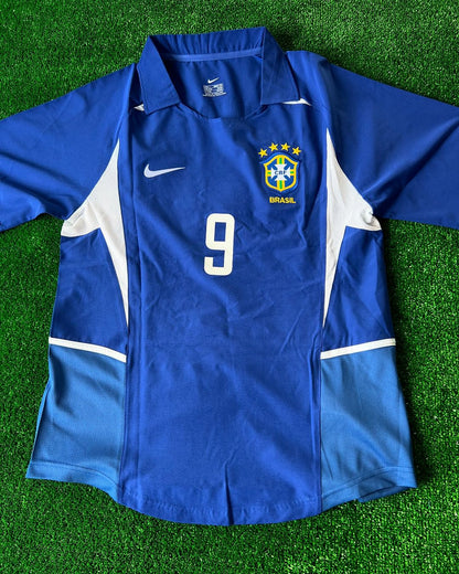 Phenomenon Ronaldo Nazario Brazil 2002 World Cup Retro Short - Sleeve Football Jersey Kit
