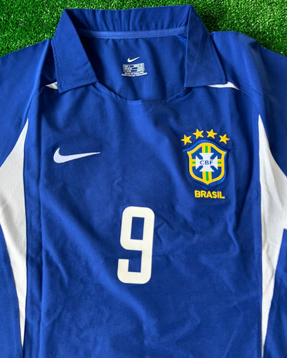 Phenomenon Ronaldo Nazario Brazil 2002 World Cup Retro Short - Sleeve Football Jersey Kit