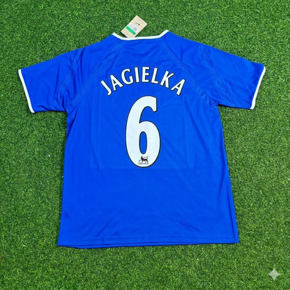 Phil Jagielka #6 Everton Fc Blue Retro Football Jersey Kit
