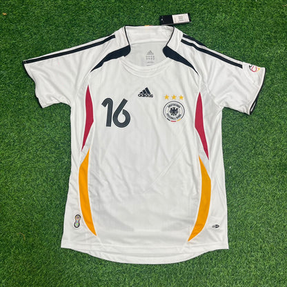 Germany World Cup 2006 Philipp Lahm Deutschland White Retro Football Jersey