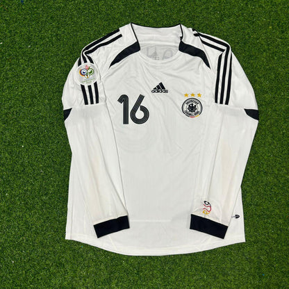 Germany World Cup 2006 Philipp Lahm Long Sleeve White Football Jersey