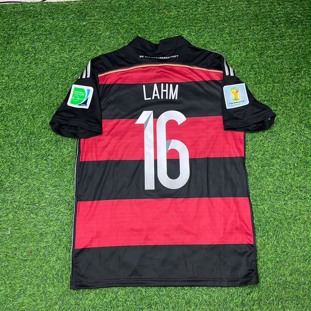 Germany World Cup 2014 Philipp Lahm Deutschland Brazil Black Red Retro Football Jersey