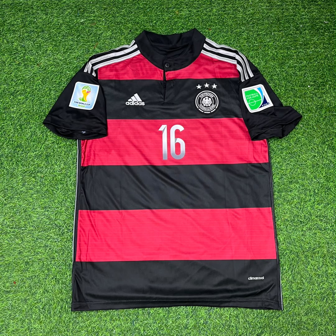Germany World Cup 2014 Philipp Lahm Deutschland Brazil Black Red Retro Football Jersey