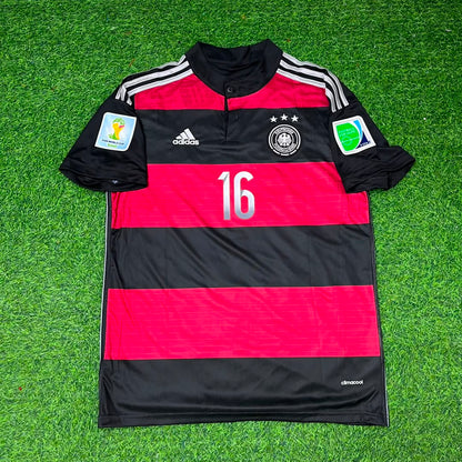 Germany World Cup 2014 Philipp Lahm Deutschland Brazil Black Red Retro Football Jersey