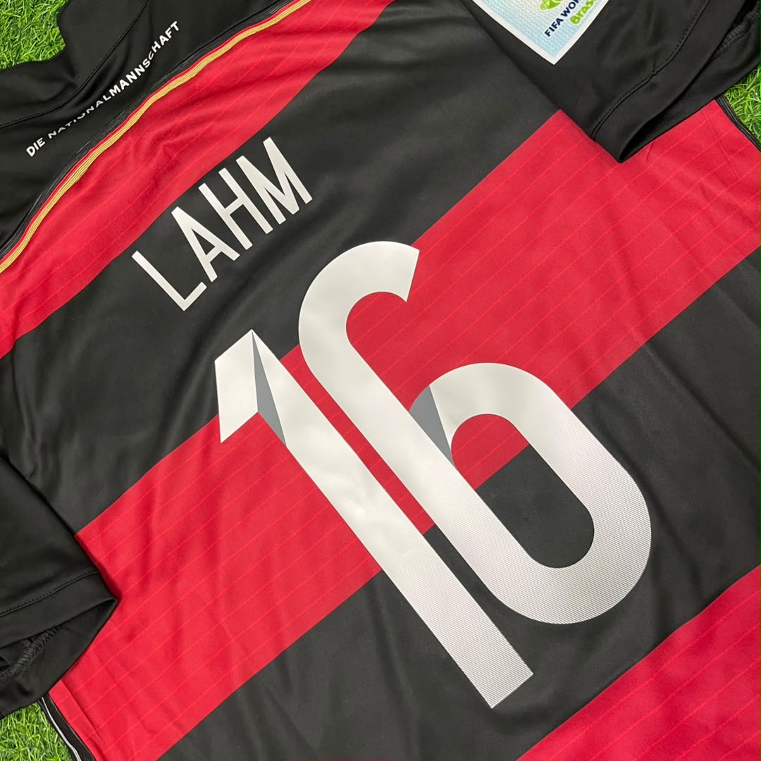 Germany World Cup 2014 Philipp Lahm Deutschland Brazil Black Red Retro Football Jersey