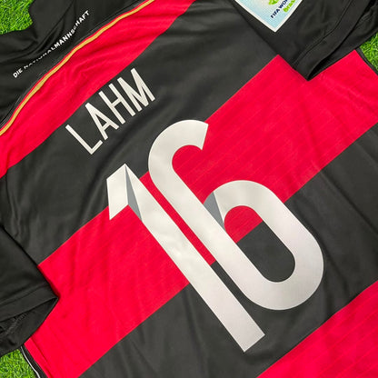 Germany World Cup 2014 Philipp Lahm Deutschland Brazil Black Red Retro Football Jersey